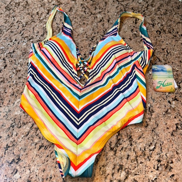 NWT Hobie Striped One Piece swimsuit - Picture 4 of 7